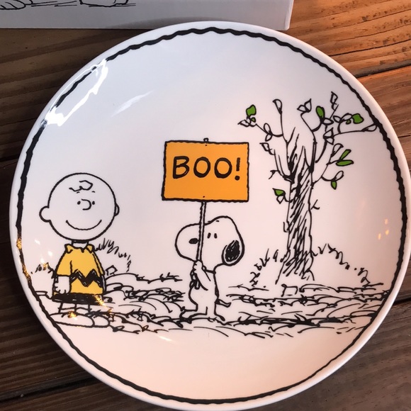 Pottery Barn Peanuts Trick or Treat Charlie Brown Halloween Salad Plates - 4 🎃 - Picture 9 of 16